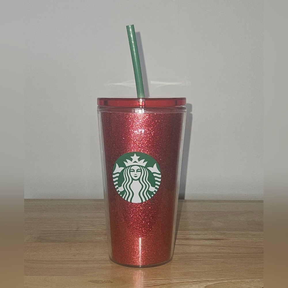 Starbucks Holiday Red Glitter 16oz Cup